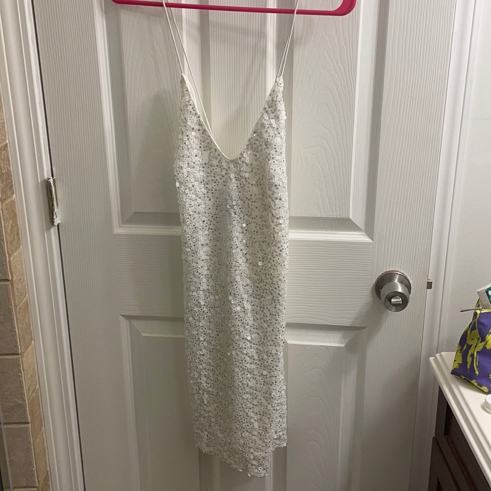 White sequin dress